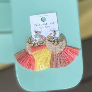 Tell Your Tale Pastel  Raffia Earrings